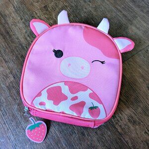 Squishmallows Pink Strawberry Cow Insulated Lunch Bag
